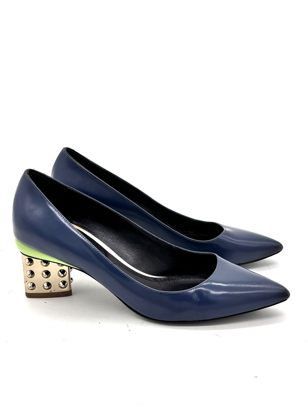 Nicholas Kirkwood Navy Leather Pumps Heels